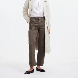Madewell The Darted Barrel-Leg Jeans Driftwood Brown Size 26